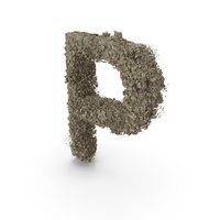 Destruction Stone Letter P PNG & PSD Images