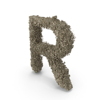 Destruction Stone Letter R PNG & PSD Images