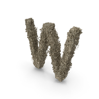 Destruction Stone Letter W PNG & PSD Images