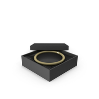 Gold Necklace in a Black Gift Box PNG & PSD Images
