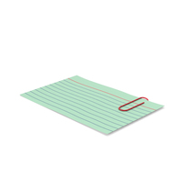 Index Card Green With Paper Clip PNG & PSD Images