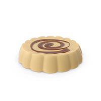 Disk White Chocolate Candy With Caramel Line PNG & PSD Images
