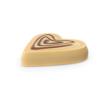 Heart White Chocolate Candy with Caramel Line PNG & PSD Images