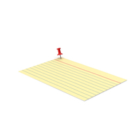 Yellow Index Card And Push Pin PNG & PSD Images