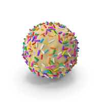 White Chocolate Ball with Colored Pops PNG & PSD Images