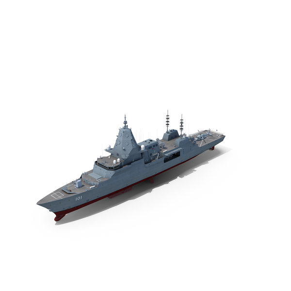Hunter Class Frigate with Seahawk Helicopter PNG & PSD Images