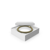 Gold and Black Choker Necklace in a White Gift Packaging PNG & PSD Images
