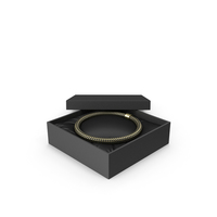 Gold and Black Neck Jewelry in a Black Gift Packaging PNG & PSD Images