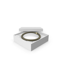 Gold and Black Neck Jewelry in a White Gift Packaging PNG & PSD Images