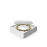 Gold Neck Jewelry in a White Gift Packaging PNG & PSD Images