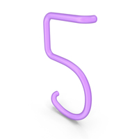 Neon number 5 PNG & PSD Images
