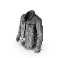 Mens Jean Jacket Dark Grey PNG & PSD Images