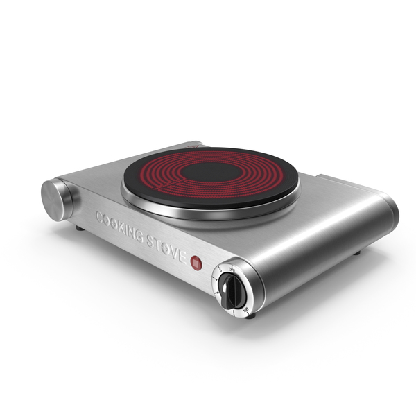 Electric Stove Single Burner Switched On PNG & PSD Images