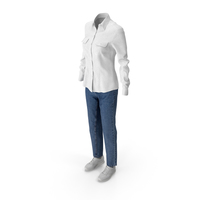 Women's Jeans Shirt Shoes White PNG & PSD Images