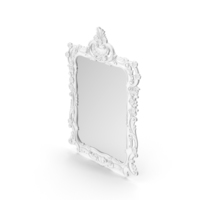 White Baroque Wall Mirror PNG & PSD Images