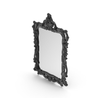 Black Wall Baroque Mirror PNG & PSD Images