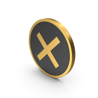 Gold Icon X Mark PNG & PSD Images