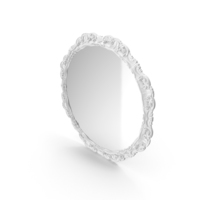 Round White Baroque Mirror PNG & PSD Images