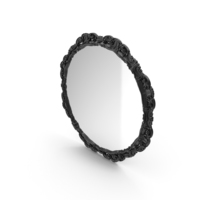 Round Black Baroque Mirror PNG & PSD Images