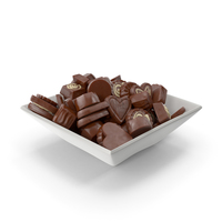Square Bowl with Truffle Chocolate Candy PNG & PSD Images