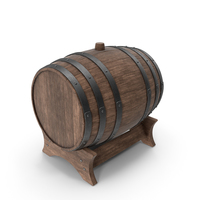 Wooden Barrel Stand Walnut PNG & PSD Images
