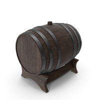 Wooden Barrel Stand Walnut Dark PNG & PSD Images