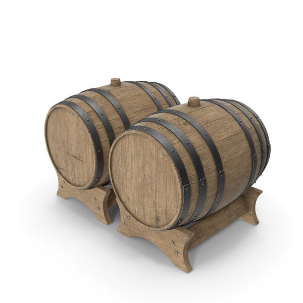 Wooden Barrels Duo Beech Veined PNG & PSD Images
