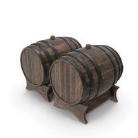 Wooden Barrels Duo Old PNG & PSD Images