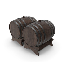 Wooden Barrels Duo Walnut Dark PNG & PSD Images