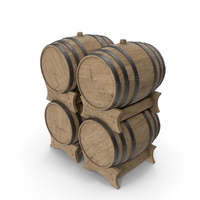 Wooden Barrels Set Beech Veined PNG & PSD Images