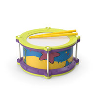 Toy Drum with Drumsticks PNG & PSD Images