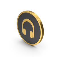Gold Icon Headphones PNG & PSD Images