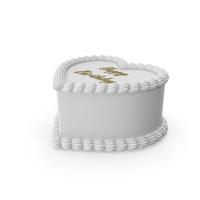 Heart Shape White Birthday Cake PNG & PSD Images