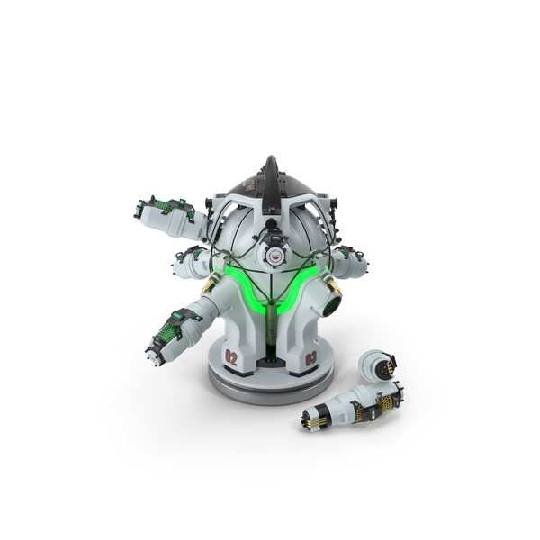 Sci Fi Nuclear Reactor with Energy Cells PNG & PSD Images