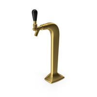 Single Tap Brass Draft Beer Tower PNG & PSD Images