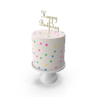 Cake with Gold Happy Birthday Topper PNG & PSD Images