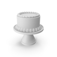 White Round Cake on a Stand PNG & PSD Images