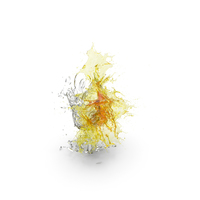 Shattered Glass with Yellow Water PNG & PSD Images