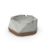 Ashley Ashtray (Concrete & Wood) PNG & PSD Images