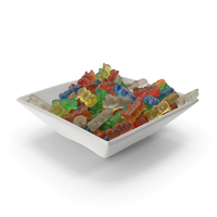 Square Bowl with Gummy Bears PNG & PSD Images