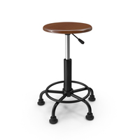 Retro Wood and Metal Drafting Stool PNG & PSD Images