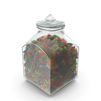 Square JAR with Gummy Bears PNG & PSD Images