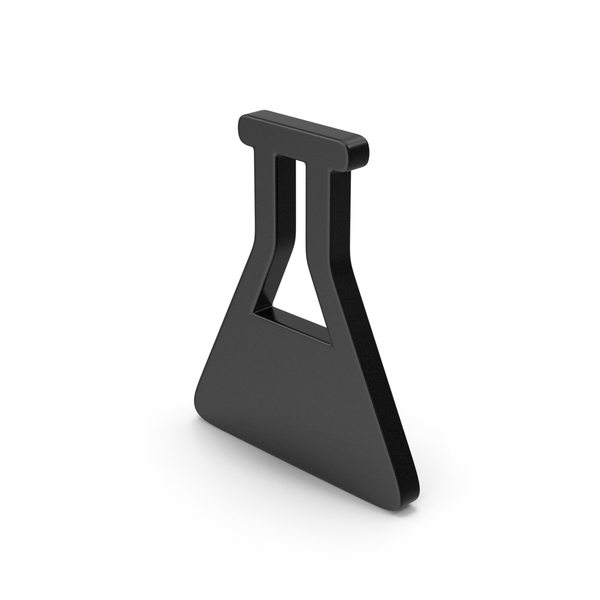 Symbol Black Erlenmeyer Flask with Liquid PNG & PSD Images