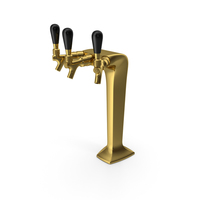 Triple Beer Tap Faucet Brass Draft Beer Tower PNG & PSD Images