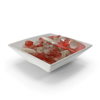 Square Bowl with Mixed Gummy Candy PNG & PSD Images