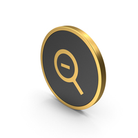 Gold Icon Zoom Out PNG & PSD Images