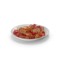 Plate with Mixed Gummy Candy PNG & PSD Images