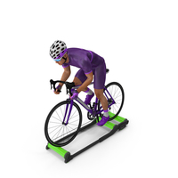 Bicyclist Riding Roller Trainer Platform PNG & PSD Images