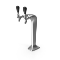 Double Tap Draft Beer Tower Stainless Steel PNG & PSD Images