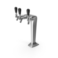 Triple Beer Tap Faucet Chrome Draft Beer Tower PNG & PSD Images
